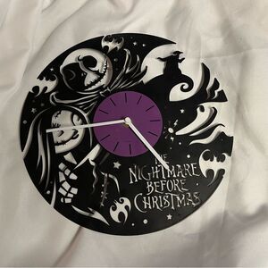 Disney Nightmare Before Christmas Black and Purple Clock